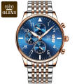 Herrenuhr OLEVS Marke Herren Klassische Quarz-Armbanduhr Wasserdicht Edelstahl Business Herren Analoguhr 2869